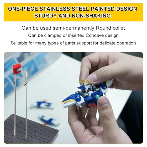 6PCS Stainless Steel Model Paint Clip with Non-Slip Design, Magnetic Accessories, and Semi-Permanent Durability for Enhanced Painting Efficiency (PMKJ034-6) - size: PMKJ034-6