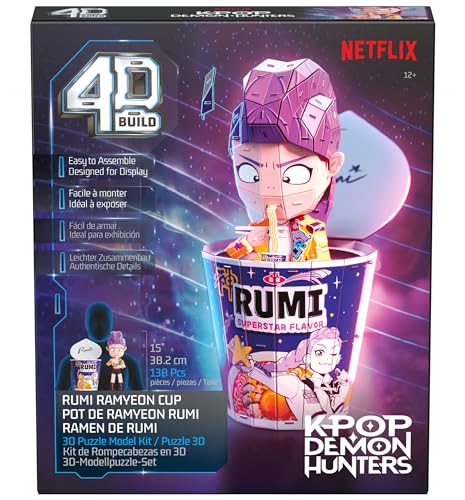 4D Build Kpop Demon Hunters Rumi in Ramyeon Cup 3D Puzzle Model Kit - style: Rumi in Ramyeon Cup,138 pcs