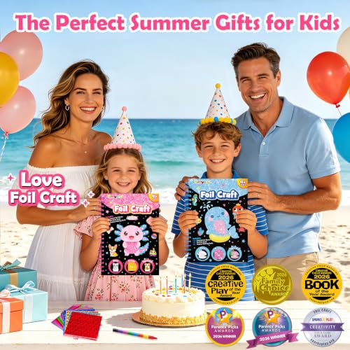 FUNNYB&G Foil Art Craft Kit for Kids, Sparkly Birthday Gift Toy for Kids - style: Cute Pet