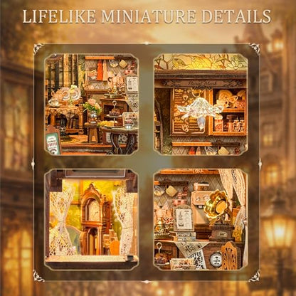 Floral Mark Cafe Book Nook Kit for Adults with LED Lights - color: Floral Mark Cafe