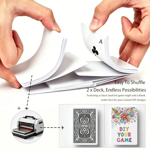 Didiseaon Blank Playing Cards Paper White 2 Sets for DIY Poker Games