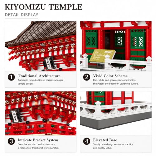 2409Pcs Kiyomizu Temple Japan Building Set World Landmark Architecture Model Collectible Toy for Kids and Adults - color: Kiyomizu Temple