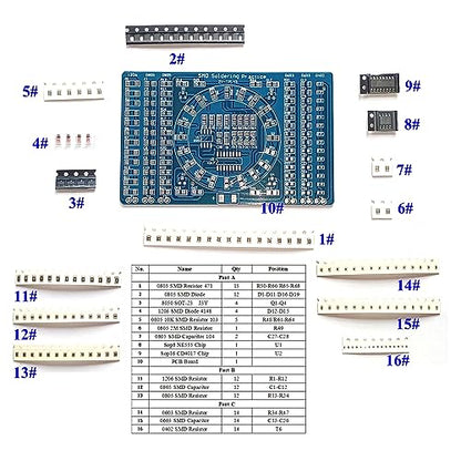 ISolderStore Soldering Practice Kit 4 Kits SMD SMT Kit DIY Electronic DIY Kits Soldering Project Soldering Training Board All in One - size: SMD D-4PCS