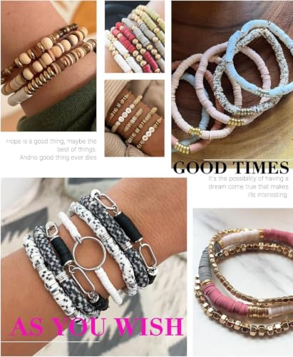 20,000 Pcs Clay Beads Bracelet Making Kit, 120 Colors 6 Boxes Polymer Beads Spacer Heishi Beads & Jewelry Kit with Pendant Charms Elastic Strings, Crafts Gift for Kids Adults - color: Classic 120 Colors