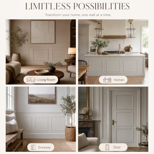 Pre-Cut Paintable Wall Molding Kit, 3 Set Accent Wall Panels (31.5"x 31.5") - size: 31.5"x 31.5"
