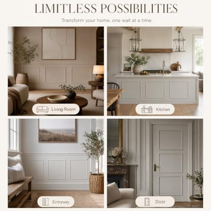 Pre-Cut Paintable Wall Molding Kit, 3 Set Accent Wall Panels (31.5"x 31.5") - size: 31.5"x 31.5"