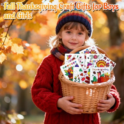 Fall Thanksgiving Crafts for Kids, Autumn Activity Art DIY Kit Blank Puzzle - color: Fall Thanksgiving Turkey Colorful