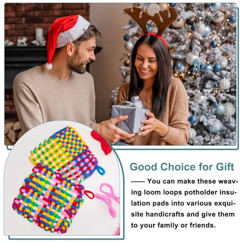 MECCANIXITY 50 Pcs Potholder Loom Refill Loops, Elastic Potholder Weaving Refill Loops Knitting Kit Supplies in Rainbow Colors for Girls Beginners DIY Crafts 7" Weaving Loom, Blue - color: Blue