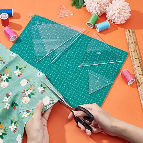 BENECREAT 6Pcs Free Motion Triangle Quilting Template Set, Acrylic Transparent Quilting Rulers for Machines Quilting DIY Designs On Shirts - color: Triangle Set - 6 Sizes