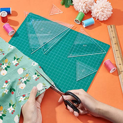 BENECREAT 6Pcs Free Motion Triangle Quilting Template Set, Acrylic Transparent Quilting Rulers for Machines Quilting DIY Designs On Shirts - color: Triangle Set - 6 Sizes