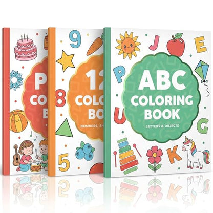 ZICOTO Fun Coloring Book for Kids - Set of 3 Cute Toddler Coloring Books