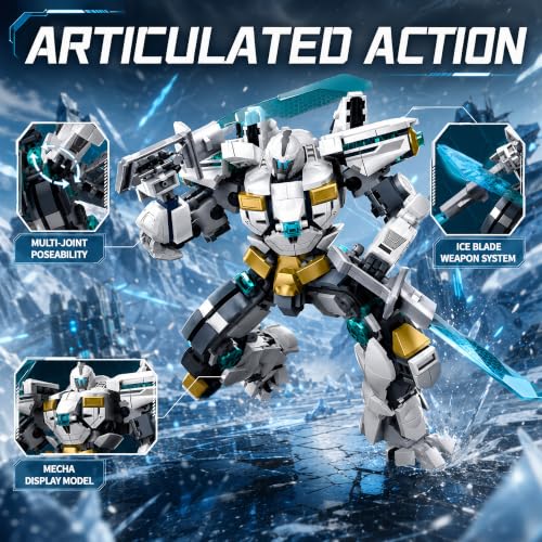 Ice Warrior Mech Building Blocks Sets 561 PCS - style: White Robot