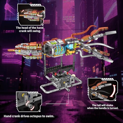 Mechanical Squid Building Set with LED Lights for Kids,Boys 8-12+ - color: Cuttlefish