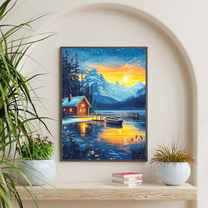 Diamond Art Kits for Adults & Beginners, Snow Mountain Diamond Painting Kit - color: HMDPUS-25907