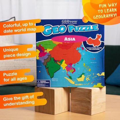 GeoPuzzle Asia Jigsaw Puzzles, 50 Pc Map Puzzle for Kids Ages 6 and Up - color: 1 Set-asia
