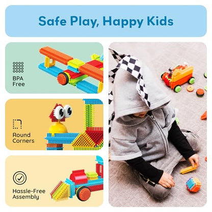 PicassoTiles Toys 112 Piece Hedgehog Blocks STEM Building Tiles Set Construction Learning Toy Stacking Interlock Block, Creativity Beyond Imagination, Inspirational, Recreational, Educational PTB112 - color: 112pc Hedgehog