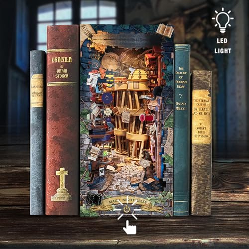 Book Nook Magic Night Alley DIY Miniature House Kit for Adults - color: Magic Night Alley