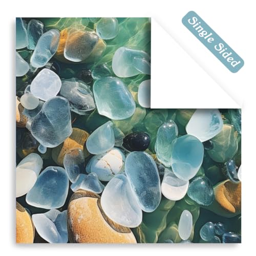 Scrapbook Paper, 24 Sheets 6"×6” 160gsm Single-Sided Patterned Cardstock - color: 24 sheets-colorful stones