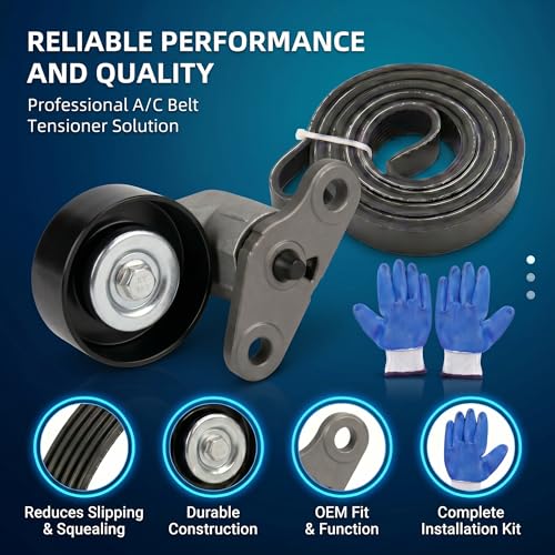 Belt Tensioner with Pulley & Serpentine Belt Fits 2011-2016 Chevy Cruze 2012-2019 Sonic 2013-2020 Trax 2016 Cruze Limited 2013-2020 Buick Encore Replace - size: 90K-38159