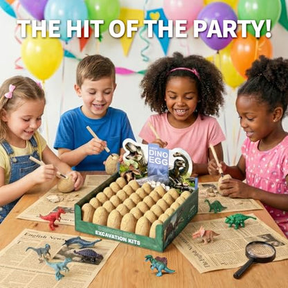 36-Pack Dinosaur Eggs Dig Kit Toys, Excavation Kit with Magnifier - style: 36 Dinosaur Eggs