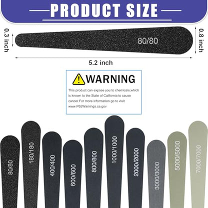 Honoson 10 Pcs Sanding Sticks for Plastic Models, Low Grits, Water Drop - style: Water Drop Style