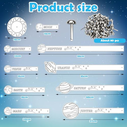 Glenmal 36 Set Solar System Model Kit Kids DIY Space Art Crafts, Blank - color: Multicolor