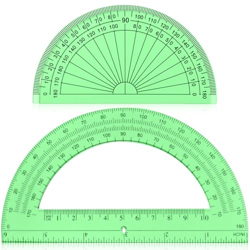 EBOOT 2 Pcs Plastic Protractors - color: Green