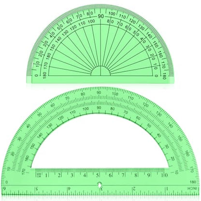 EBOOT 2 Pcs Plastic Protractors - color: Green