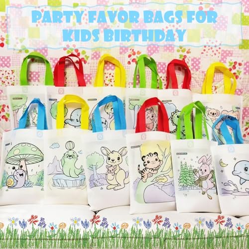 HahaMagic 12 Coloring Goodie Bags with 12 Crayons(7-in-1) - style: 12 Goodie Bags+12 crayons (7 colors)