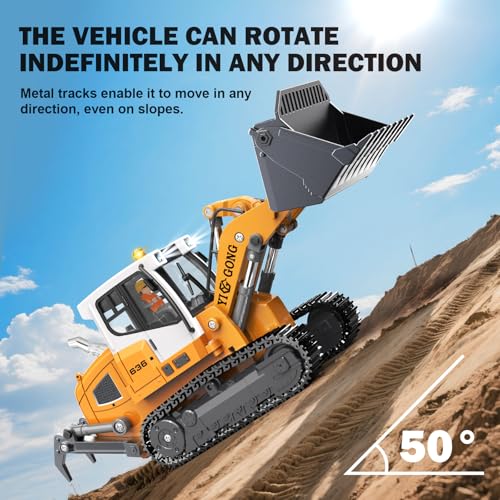 Adult Metal Mini Remote Control Loader, Featuring a Lever-Driven RC Digging System, Comes with Two Batteries and a Carrying case, Making it an Ideal Gift for Model Enthusiasts and Children - color: Loader