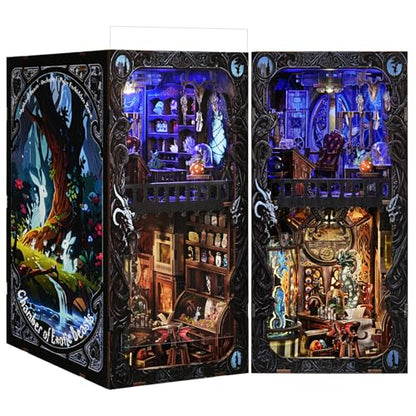 TOYQI Book Nook Kit, DIY Miniature Dollhouse Kit for Adults and Teens - color: Magical Creatures