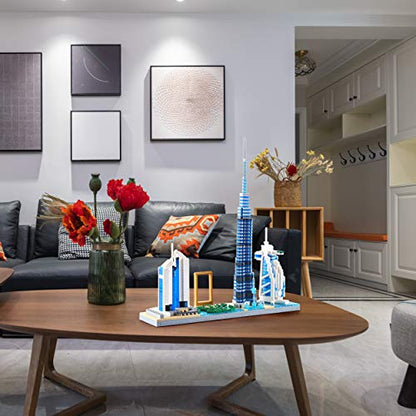 Architecture Dubai Skyline Collectible Model Building Kit Micro Blocks Sets for Adults Present Model Kit 2545 Pieces