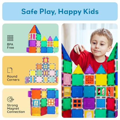 PicassoTiles Window and Door Clip On Magnetic Blocks Magnet Tiles Magnets Building Tile Construction Toy Set STEM Education Toys Learning Kit Stacking Block Playset Boys & Girls Age 3+ PT30 - color: 30 Pcs Window and Door