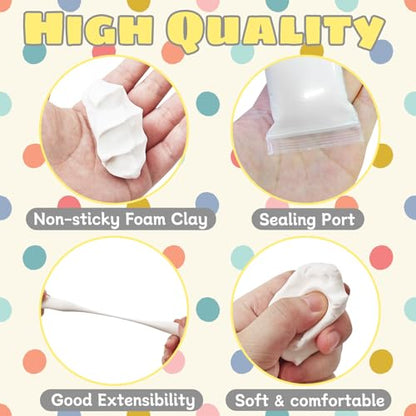 36 Pack White Air Dry Foam Clay,12.6oz Modeling Foam Clay,White Soft Modeling Clay for Arts & Crafts,Birthday Gift,Family & Classroom Rewards - color: White - 36 Pack