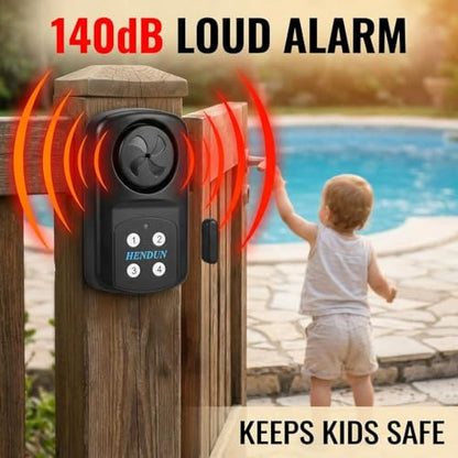 Hendun Pool Gate Alarm Outdoor with Remote, 140Db Waterproof Ip67, 2 Pack - color: 2 pack