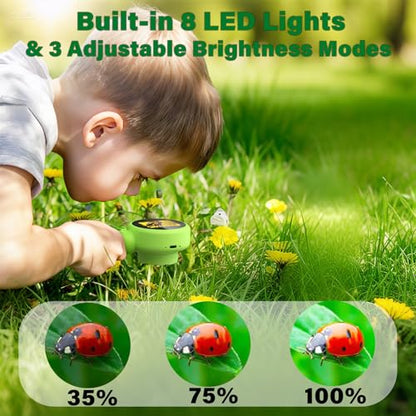 Microscope for Kids with Bug Catcher, 1080P HD Digital Handheld Portable Kids Microscope, 2 in 1 STEM Science Educational Learning Kit Christmas Birthday Gifts Toys for 3-15 Boys & Girls (Green) - color: Bug Catcher & Microscope Kits Green
