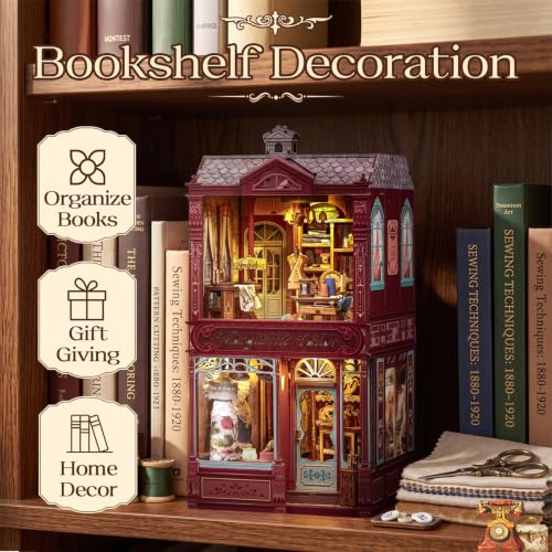CUTEBEE Book Nook Kit 3D Wooden Puzzle DIY Miniature House for Adults
