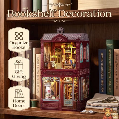 CUTEBEE Book Nook Kit 3D Wooden Puzzle DIY Miniature House for Adults