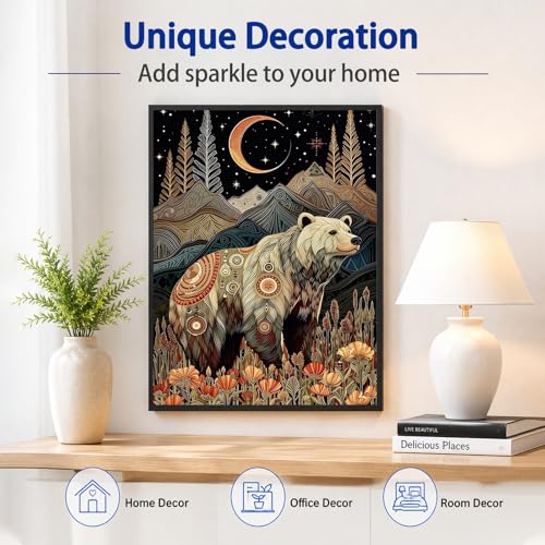 AUKELHJ Bear Diamond Art Kits for Adults, Diamond Painting, 12x16 Inch - color: 10-Bear, size: 12X16 inch