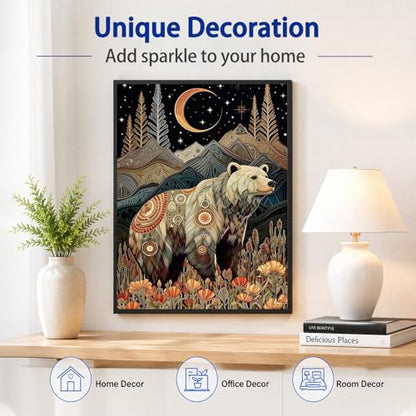 AUKELHJ Bear Diamond Art Kits for Adults, Diamond Painting, 12x16 Inch - color: 10-Bear, size: 12X16 inch