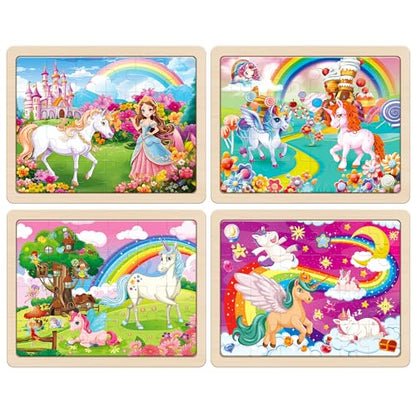 SYNARRY Large Unicorn Princess Fairy Wooden Puzzles for Kids Ages 4-6 - style: Unicorn