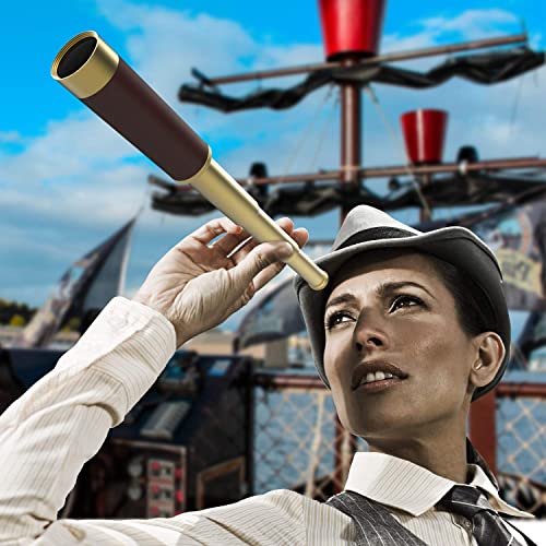 Pirate Monocular Telescope with Treasure Map Pocket Compass - Collapsible Spyglass for Party Accessory Set