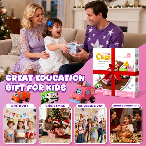 Air Dry Clay Kit for Kids - 3 Boxes Pull Back Car Making - color: Fun Adventure Park