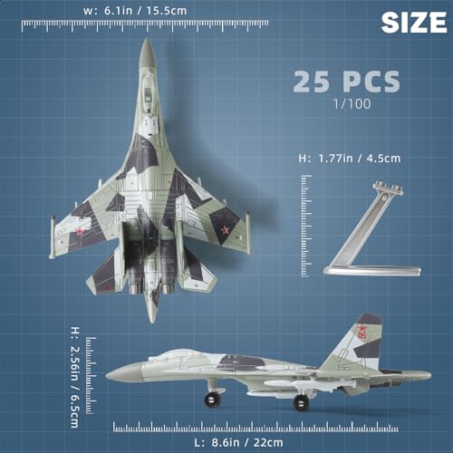 SEBUNAS 1:100 Scale SU-35 Fighter Jet Quick Build Model Kit - color: 03.su-35