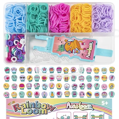 Rainbow Loom AutoLoom Petit Kit, 1000 Rubber Bands & Beadmoji Jewelry Set