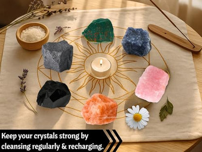 Crystals for Pregnancy, Set of 6 Blood Stone, Iolite, Hematite, Rose Quartz, Black Obsidian and Sunstone Healing Crystals and Stones - color: Pregnancy Crystals