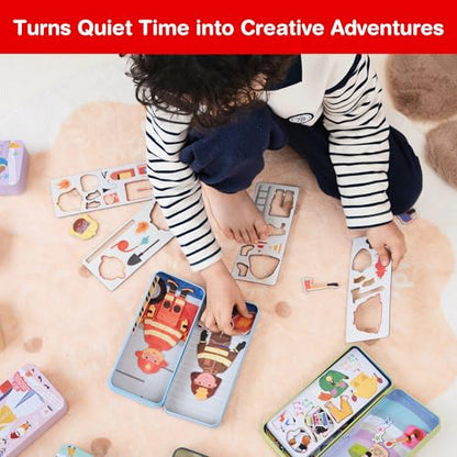Magnetic Puzzle Box for Kids Ages 3-5 Firefighter Travel Puzzle Game - color: Firefighter