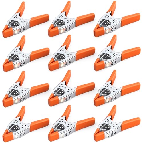 HORUSDY 12-Pack 6 Inch Spring Clamps, Heavy Duty Metal Clamp Set with 2.5-Inch Jaw Opening for Woodworking, DIY, Crafts and Repairs - color: Orange, size: 6 inch 12-Piece