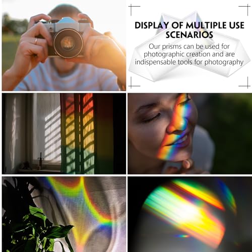 SiliFine 24 Pack 2.5 Inch 4 Inch Clear Triangular Glass Prisms Bulk - size: 2.5 Inch 4 Inch