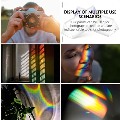 SiliFine 24 Pack 2.5 Inch 4 Inch Clear Triangular Glass Prisms Bulk - size: 2.5 Inch 4 Inch